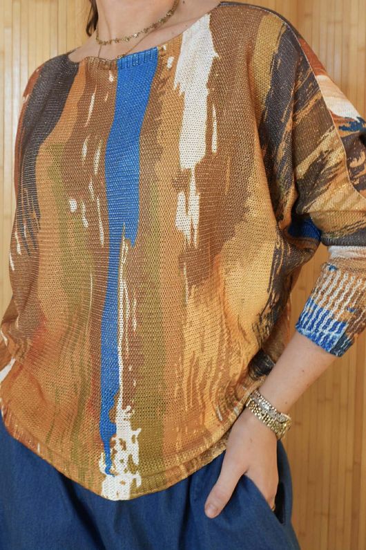 Raven Relaxed Knit Top Expressionist Copper